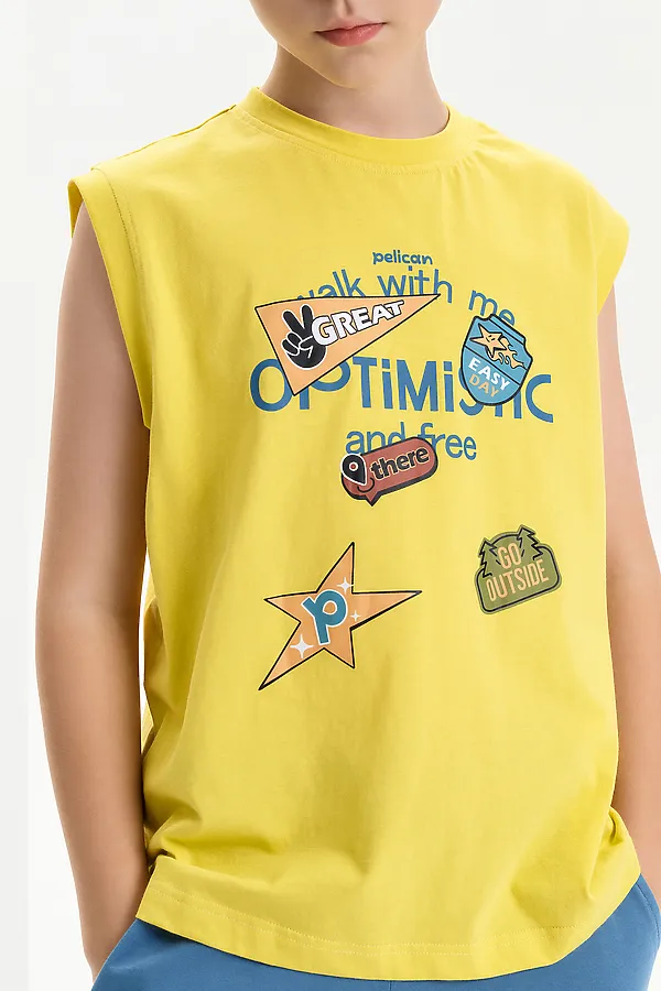 Майка для мальчиков PELICAN, желтый - фото 2