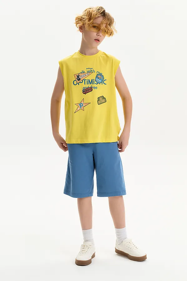 Майка для мальчиков PELICAN, желтый - фото 2