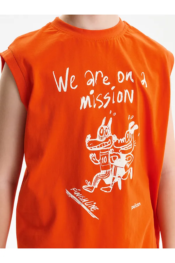 Майка для мальчиков PELICAN, красный - фото 2