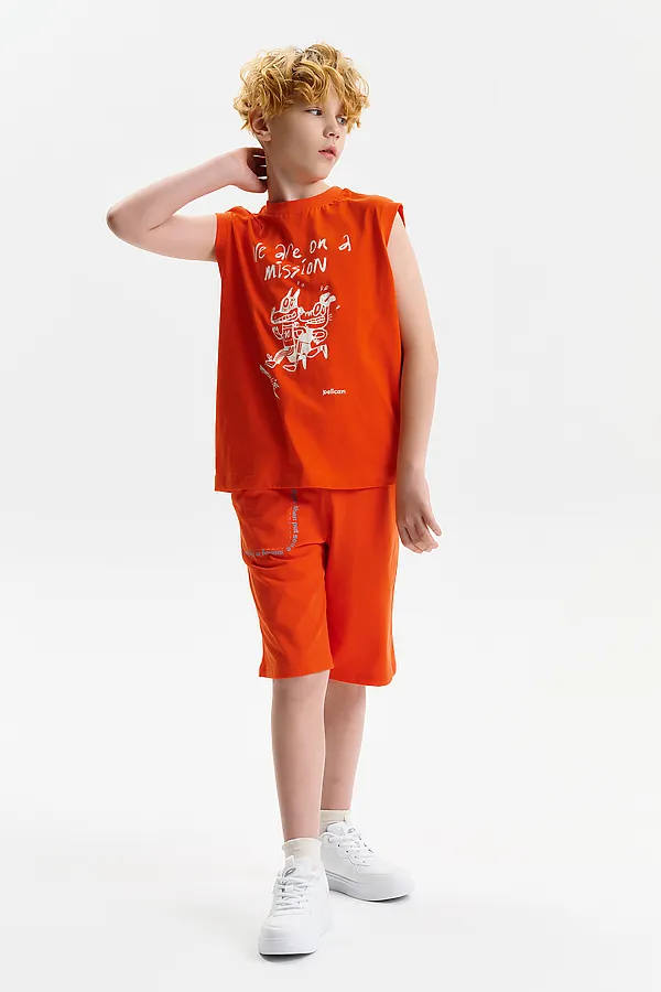 Майка для мальчиков PELICAN, красный - фото 2