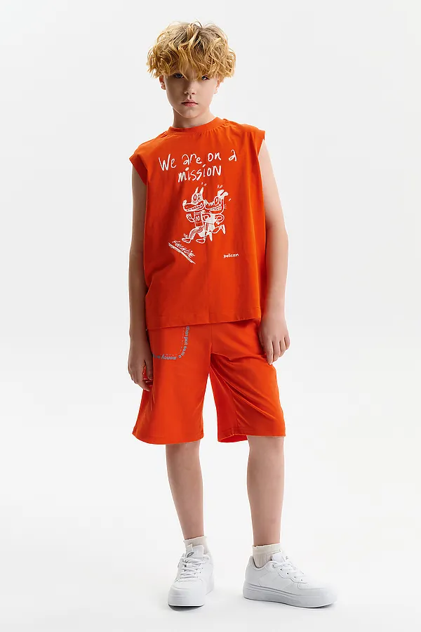 Майка для мальчиков PELICAN, красный - фото 2