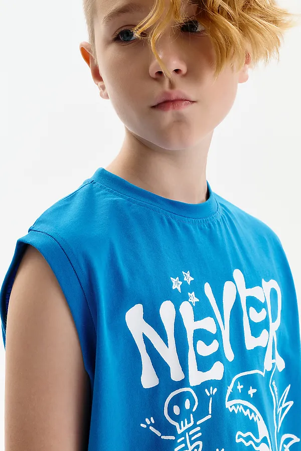 Майка для мальчиков PELICAN, лазурный - фото 2