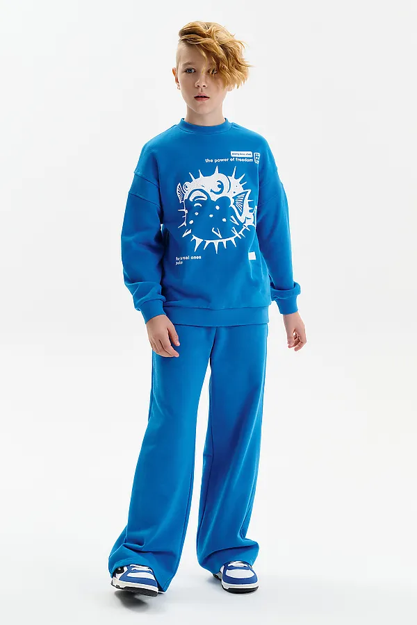 Толстовка для мальчиков PELICAN, лазурный - фото 2