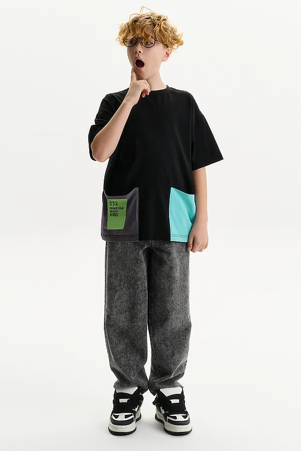 Футболка для мальчиков PELICAN, черный - фото 2