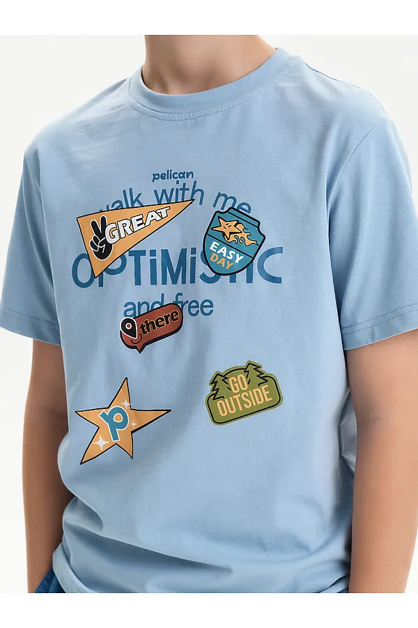 Футболка для мальчиков PELICAN, лед - фото 2
