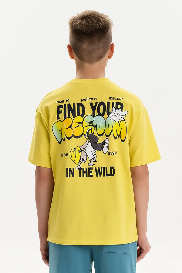 Футболка для мальчиков PELICAN, желтый - фото 2