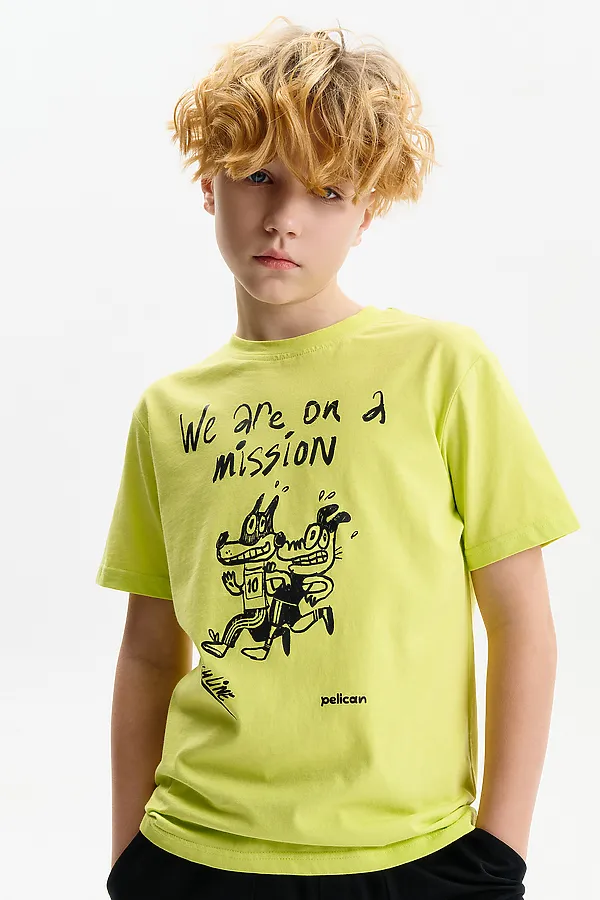 Футболка для мальчиков PELICAN, яблочный - фото 2