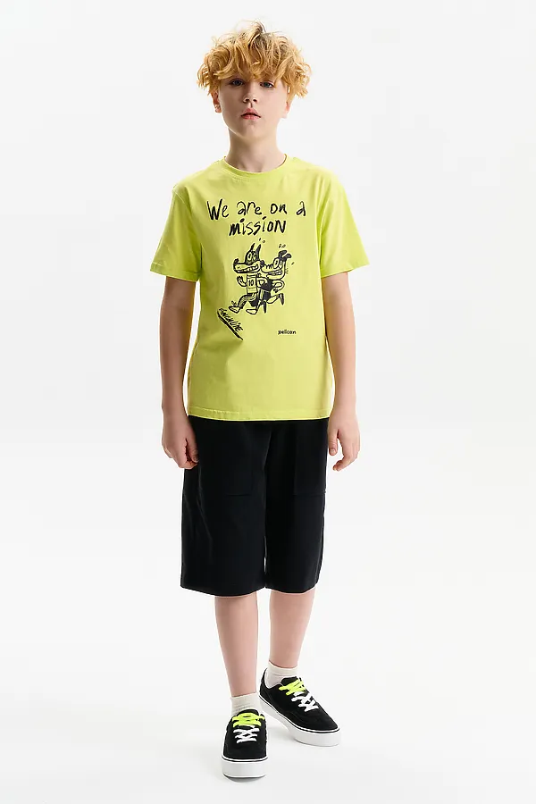 Футболка для мальчиков PELICAN, яблочный - фото 2