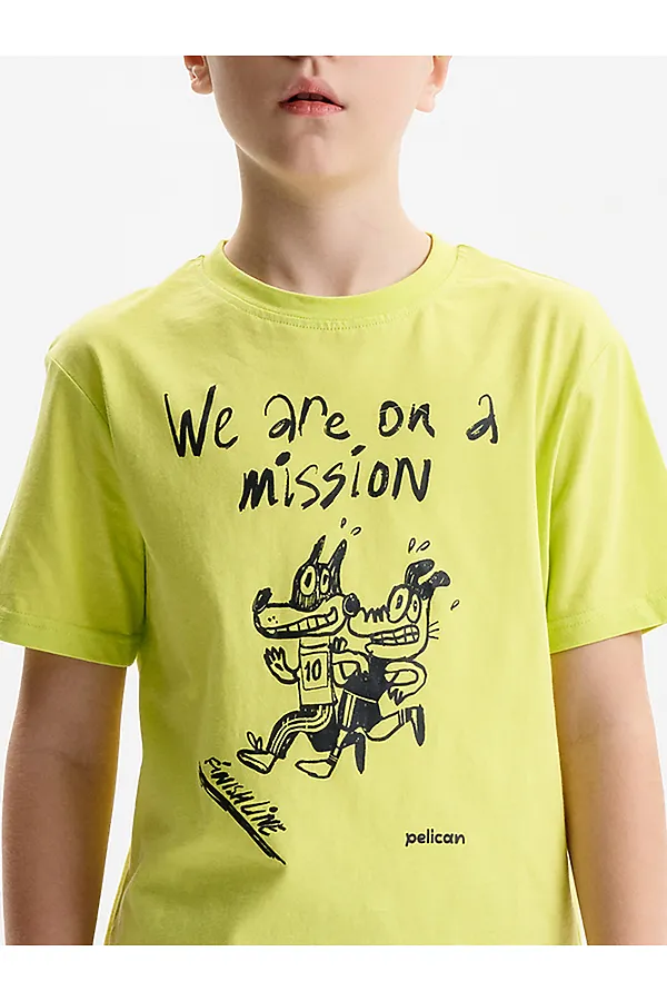 Футболка для мальчиков PELICAN, яблочный - фото 2