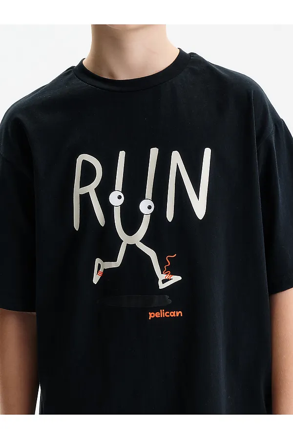 Футболка для мальчиков PELICAN, черный - фото 2