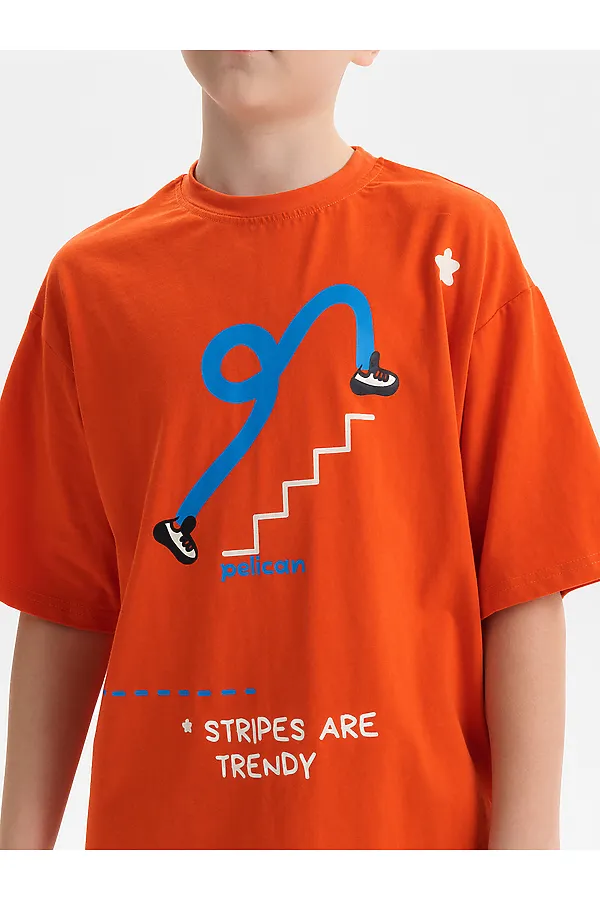 Футболка для мальчиков PELICAN, красный - фото 2