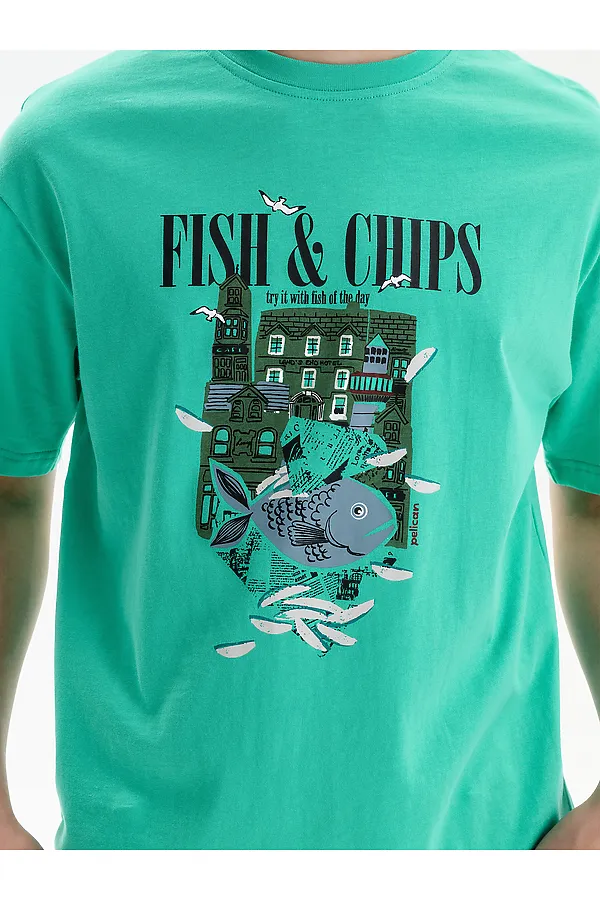 Футболка для мальчиков PELICAN, ментол - фото 2