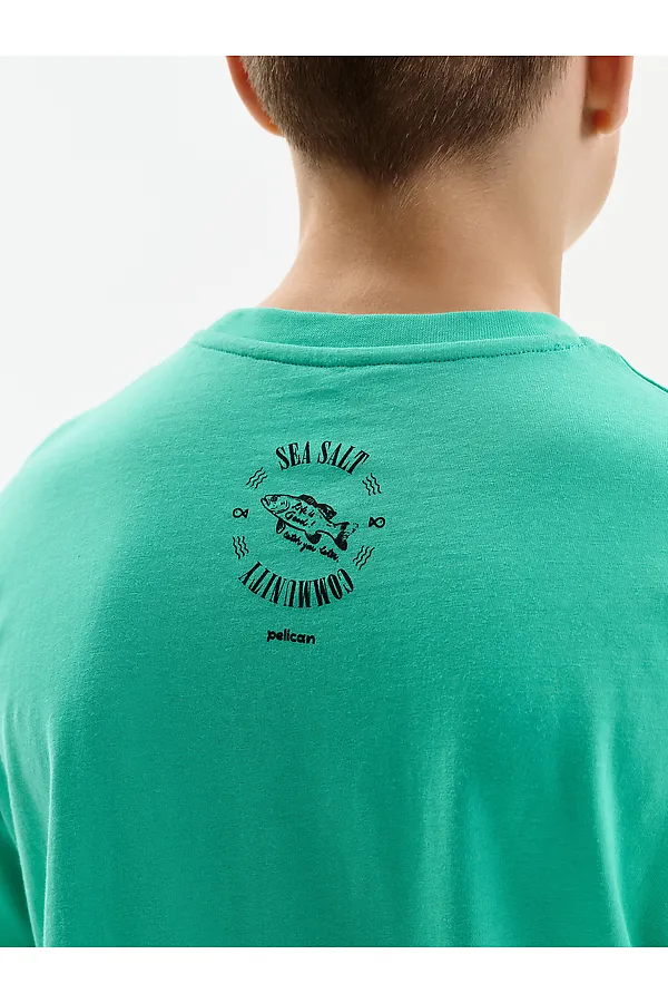 Футболка для мальчиков PELICAN, ментол - фото 2