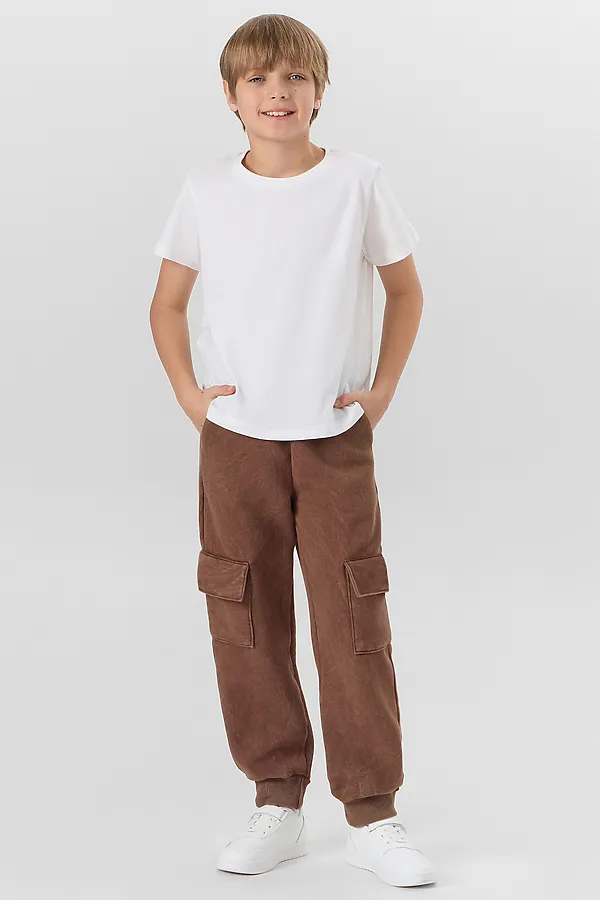 Брюки для мальчиков MARK FORMELLE, acid wash коричневый - фото 2