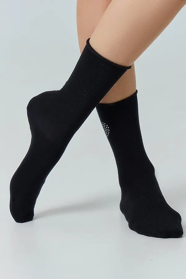 Носки женские MARK FORMELLE, черный /сердце - фото 2