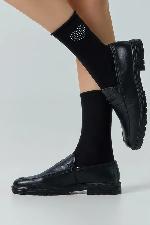 Носки женские MARK FORMELLE, черный /сердце - фото 2