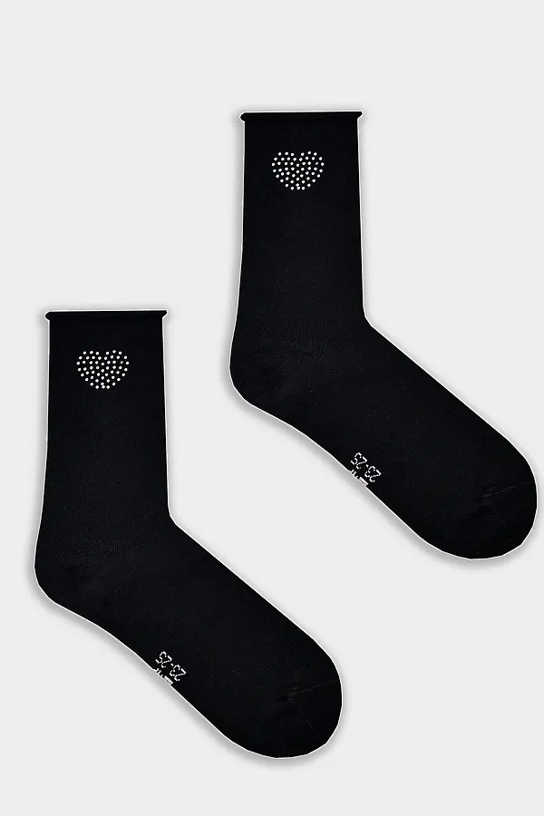 Носки женские MARK FORMELLE, черный /сердце - фото 2