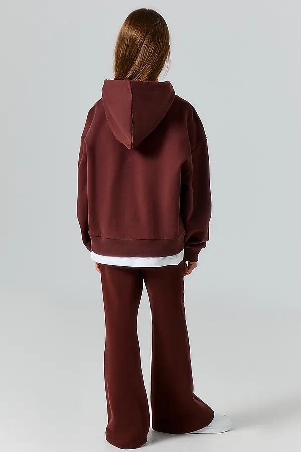 Худи для девочек MARK FORMELLE, коричневый +печать - фото 2