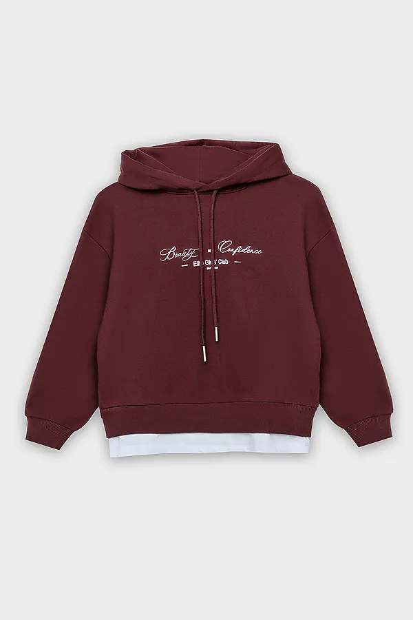 Худи для девочек MARK FORMELLE, коричневый +печать - фото 2