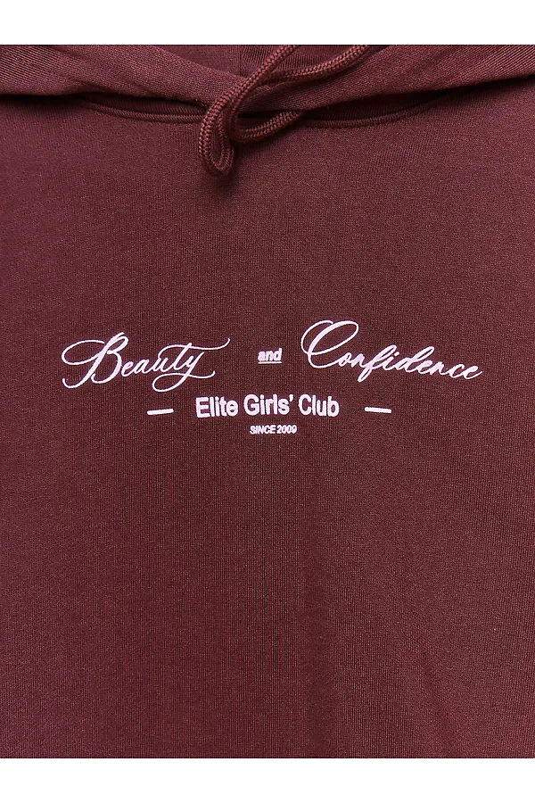 Худи для девочек MARK FORMELLE, коричневый +печать - фото 2