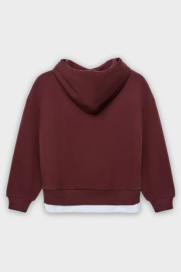 Худи для девочек MARK FORMELLE, коричневый +печать - фото 2