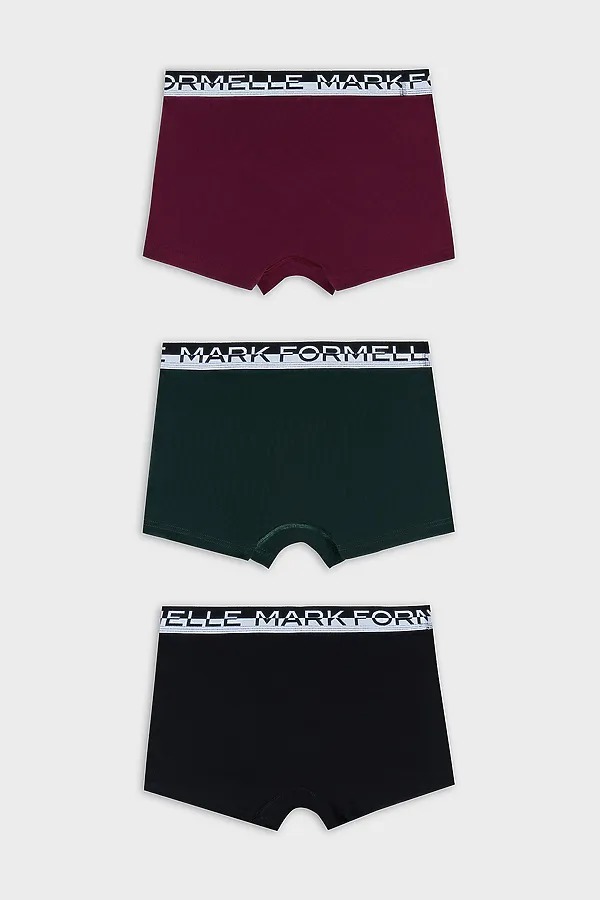 Трусы мужские (3шт) MARK FORMELLE, зеленый бархат +темный кармин +черный - фото 2