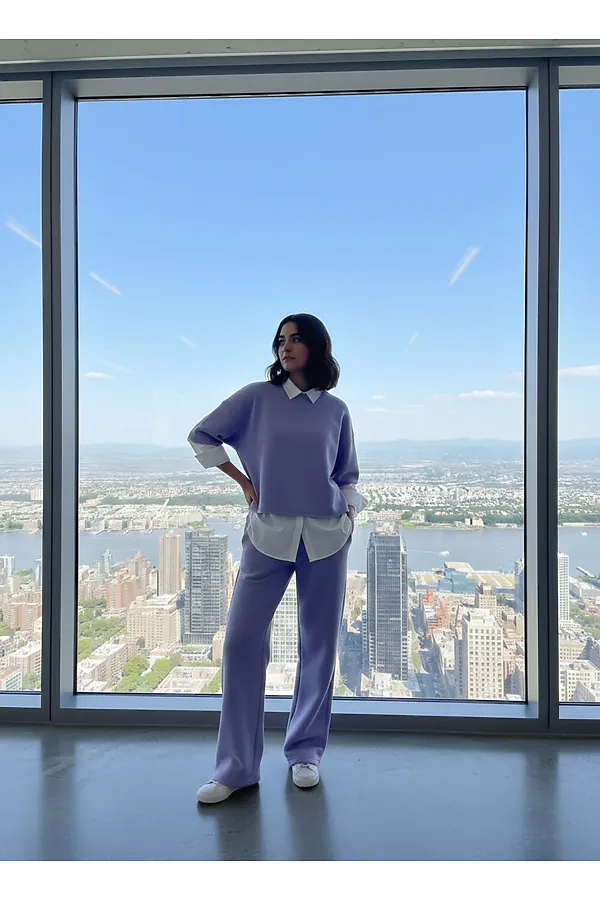 Костюм с брюками арт. 1200 НАТАЛИ, сиреневый - фото 2