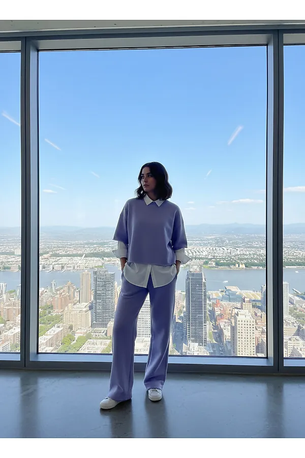 Костюм с брюками арт. 1200 НАТАЛИ, сиреневый - фото 2