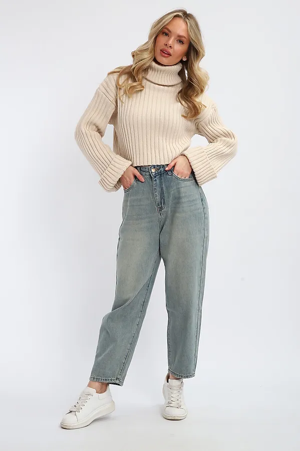 Джинсы 85205 НАТАЛИ, серо-голубой/джинс - фото 2