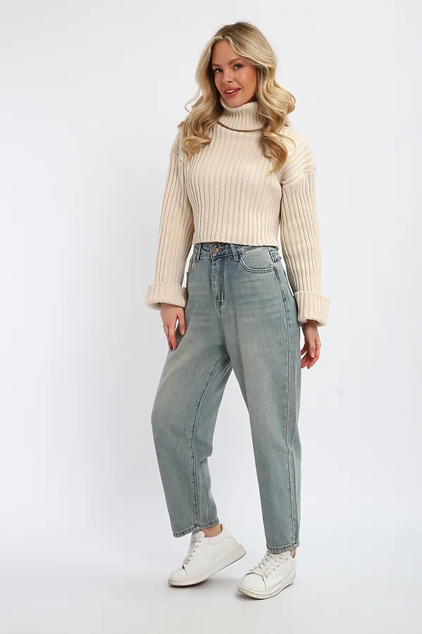 Джинсы 85205 НАТАЛИ, серо-голубой/джинс - фото 2