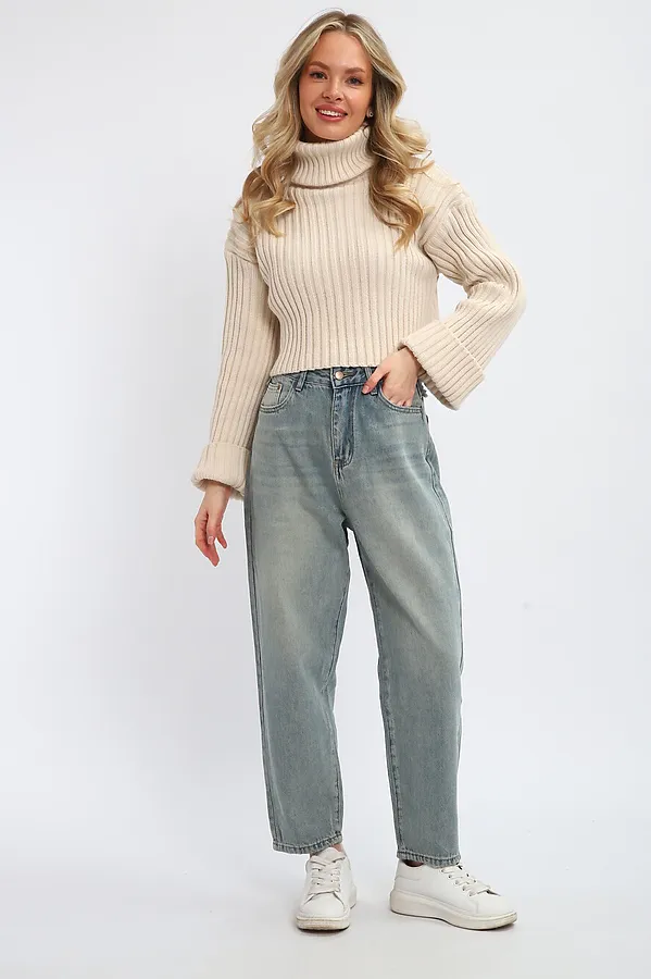 Джинсы 85205 НАТАЛИ, серо-голубой/джинс - фото 2