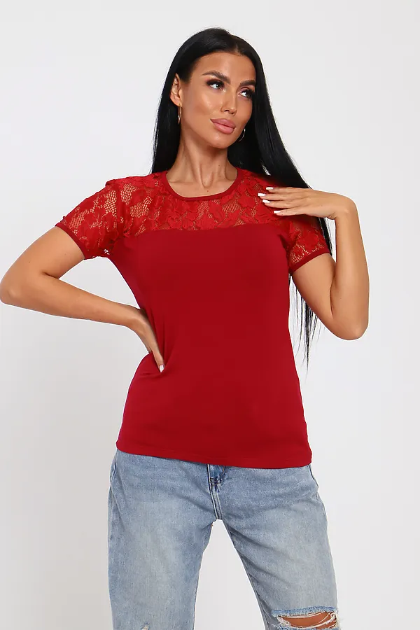 Футболка 35124 НАТАЛИ, бордо - фото 2