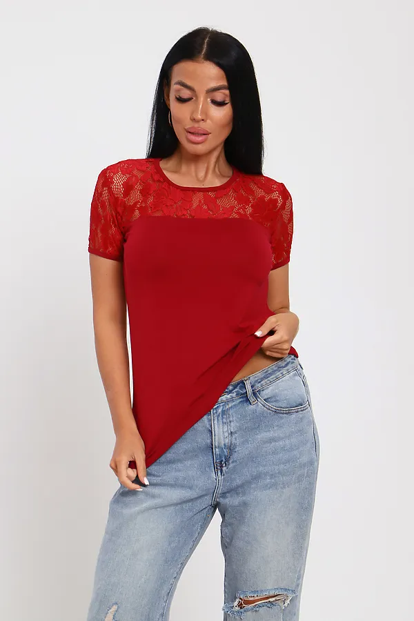 Футболка 35124 НАТАЛИ, бордо - фото 2