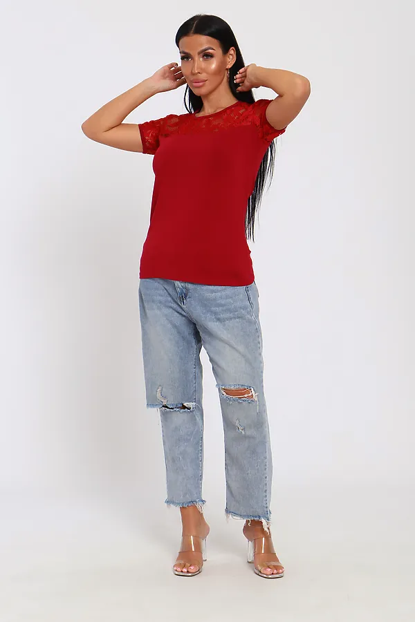 Футболка 35124 НАТАЛИ, бордо - фото 2