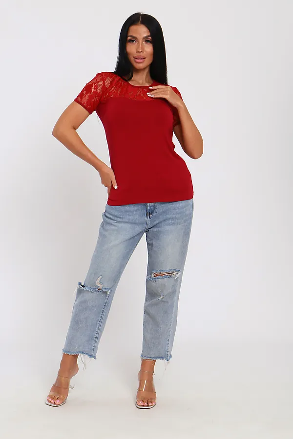 Футболка 35124 НАТАЛИ, бордо - фото 2