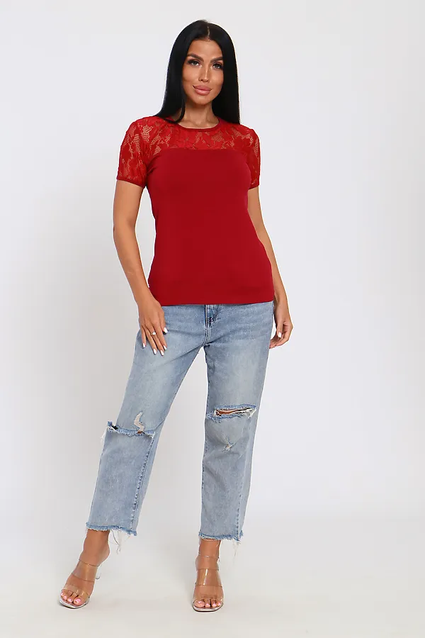 Футболка 35124 НАТАЛИ, бордо - фото 2