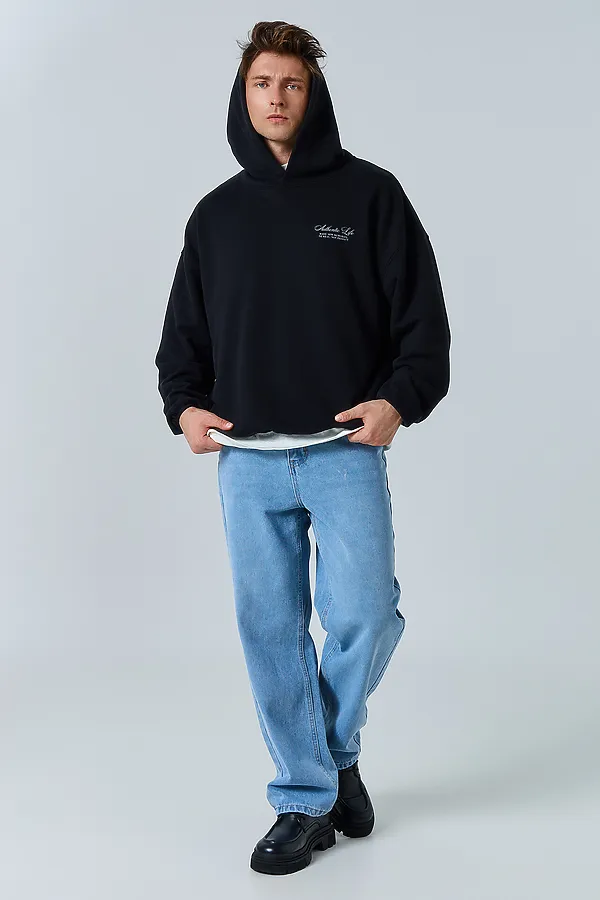 Худи мужское MARK FORMELLE, черный +печать - фото 2