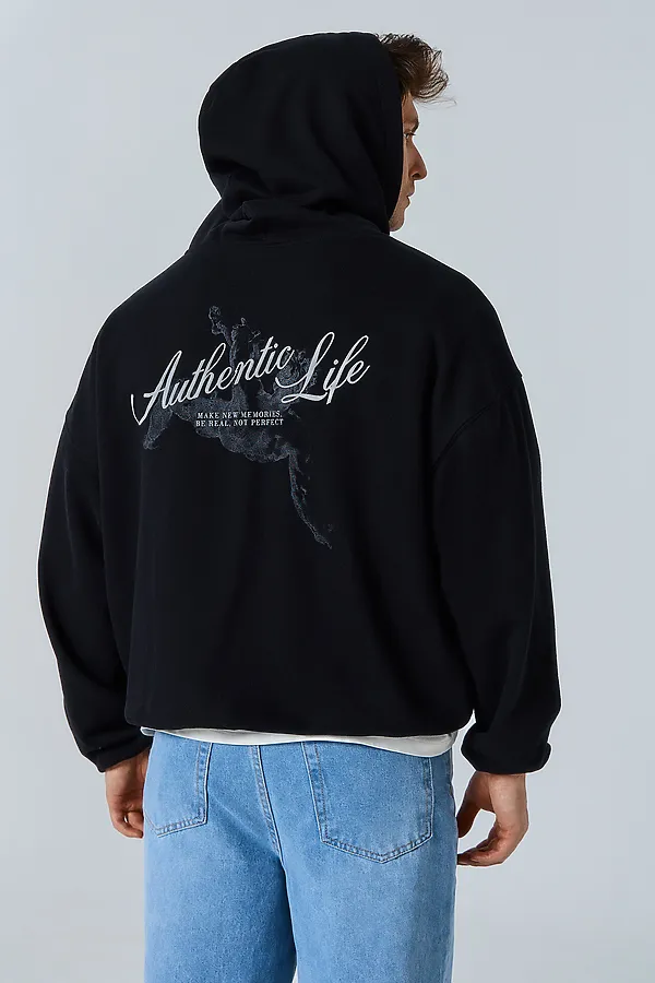 Худи мужское MARK FORMELLE, черный +печать - фото 2