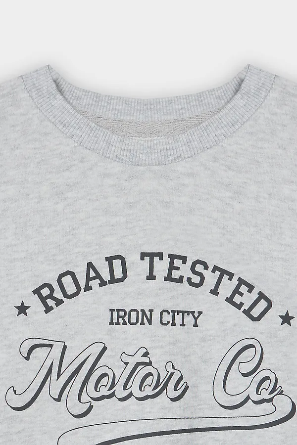 Свитшот для мальчиков MARK FORMELLE, серый меланж 4306-а +печать2 - фото 2