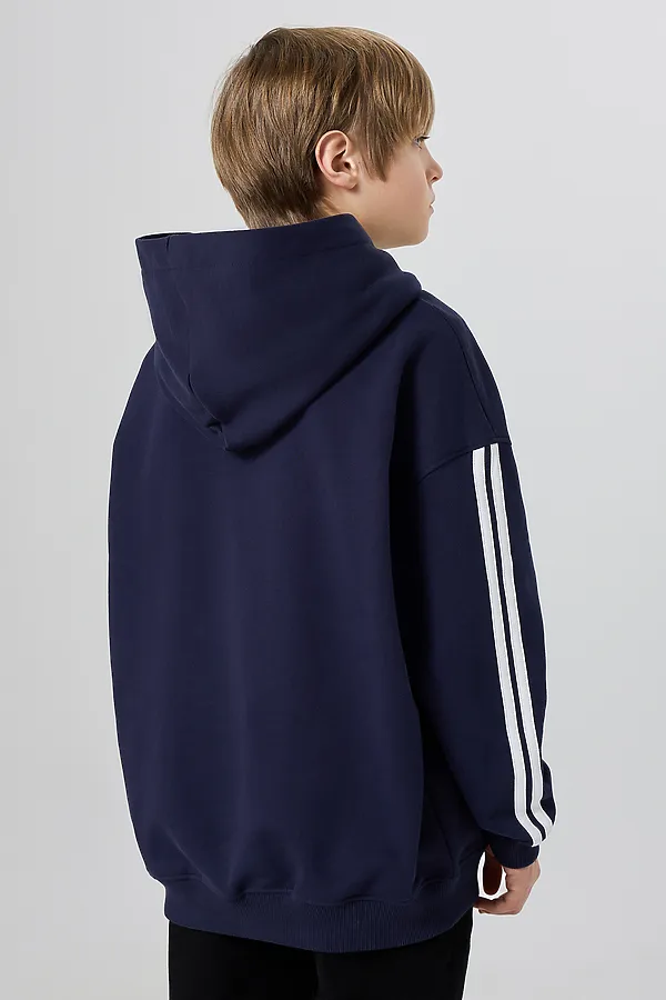 Худи для мальчиков MARK FORMELLE, полуночно -синий +печать - фото 2