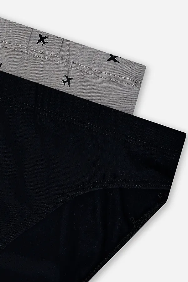 Трусы для мальчиков (2шт.) MARK FORMELLE, черный +самолеты на сером - фото 2