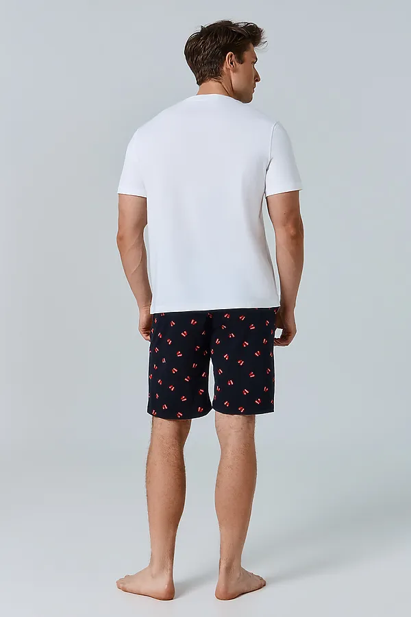 Комплект мужской (футболка, шорты) MARK FORMELLE, белый +боксерские перчатки на черном - фото 2