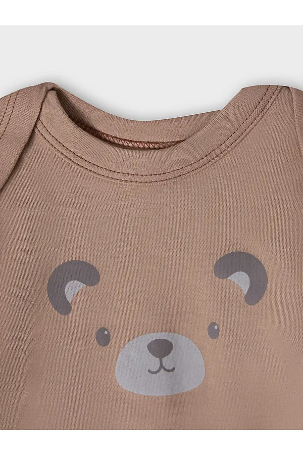 Комплект детский (боди, ползунки) MARK FORMELLE, бежевый +печать - фото 2