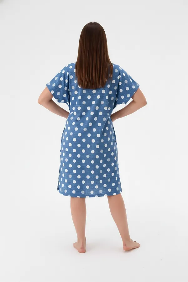 Платье в горох арт. 796 НАТАЛИ, синий-белый - фото 2