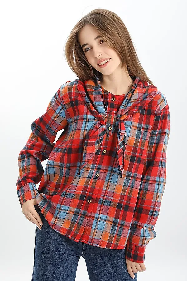 Рубашка для девочки SP2526 НАТАЛИ, красный - фото 2