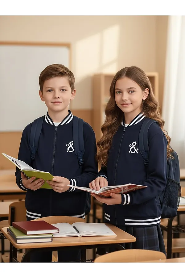 Детский бомбер утепленный на молнии SP2214 НАТАЛИ, синий - фото 2