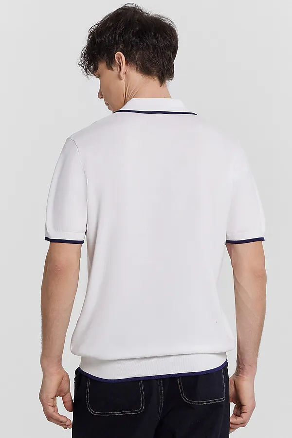 Поло мужское MARK FORMELLE, светло -молочный +нэви - фото 2