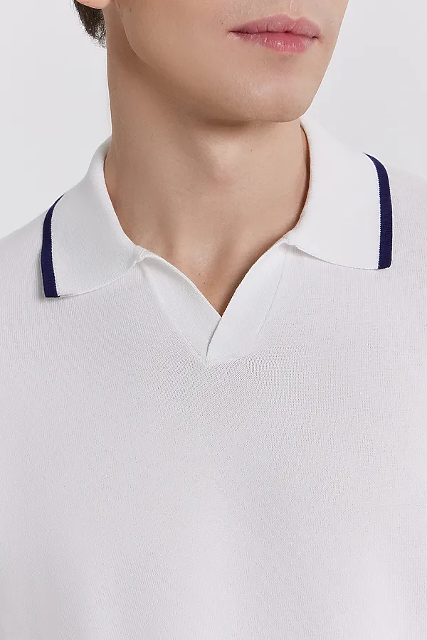 Поло мужское MARK FORMELLE, светло -молочный +нэви - фото 2