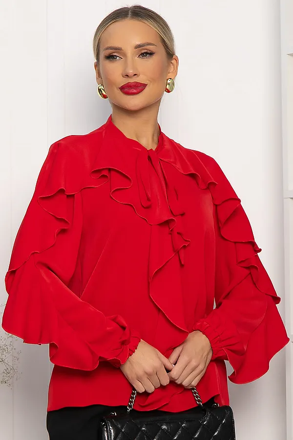 Блуза Дыхание весны LADY TAIGA, красная - фото 2