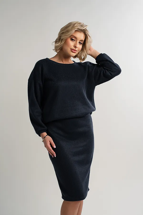 Костюм с юбкой Совершенство форм LADY TAIGA, синий - фото 2